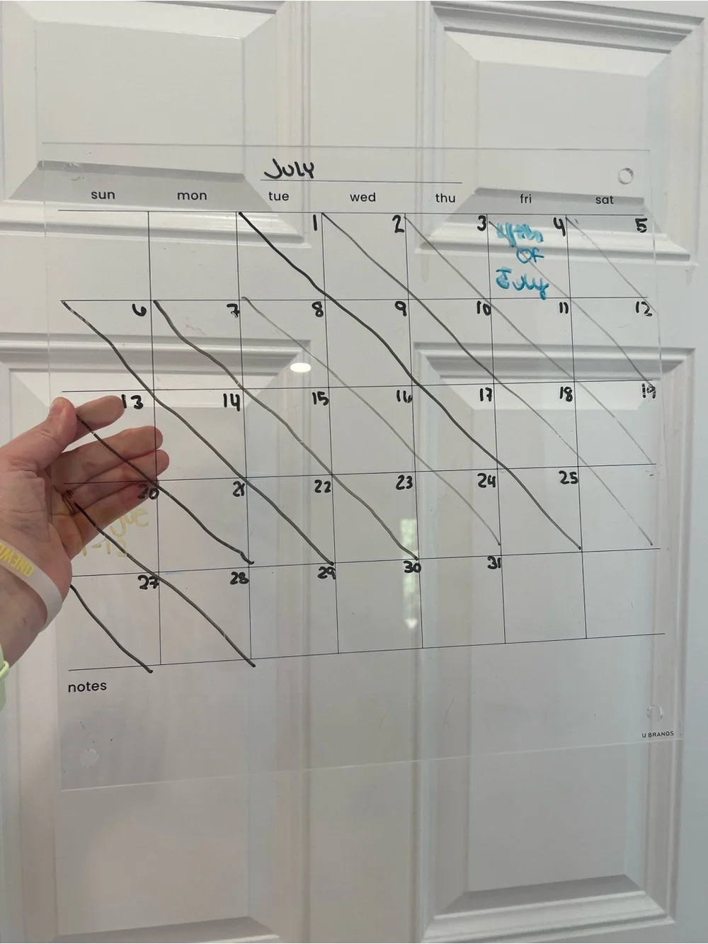 Clear Acrylic Dry Erase Monthly Calendar Board (Selling Individually)